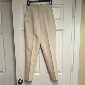 NWT - Zara Cream High-Waisted Trousers